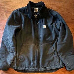 Carhartt Men's Full Swing Loose Fit Washed Duck Fleece-Lined Jacket